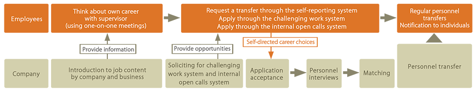 Flow of systems to support self-directed career development